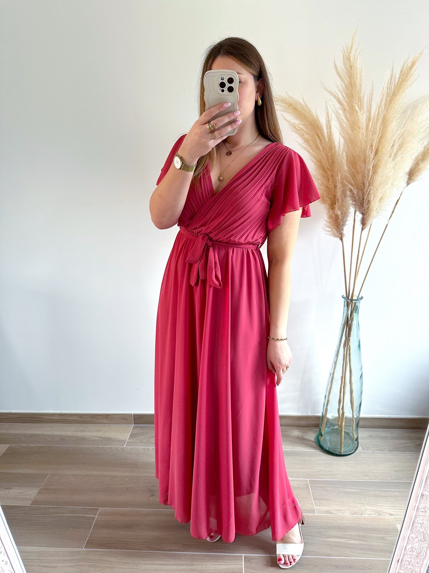 Robe longue vieux rose ESMEE