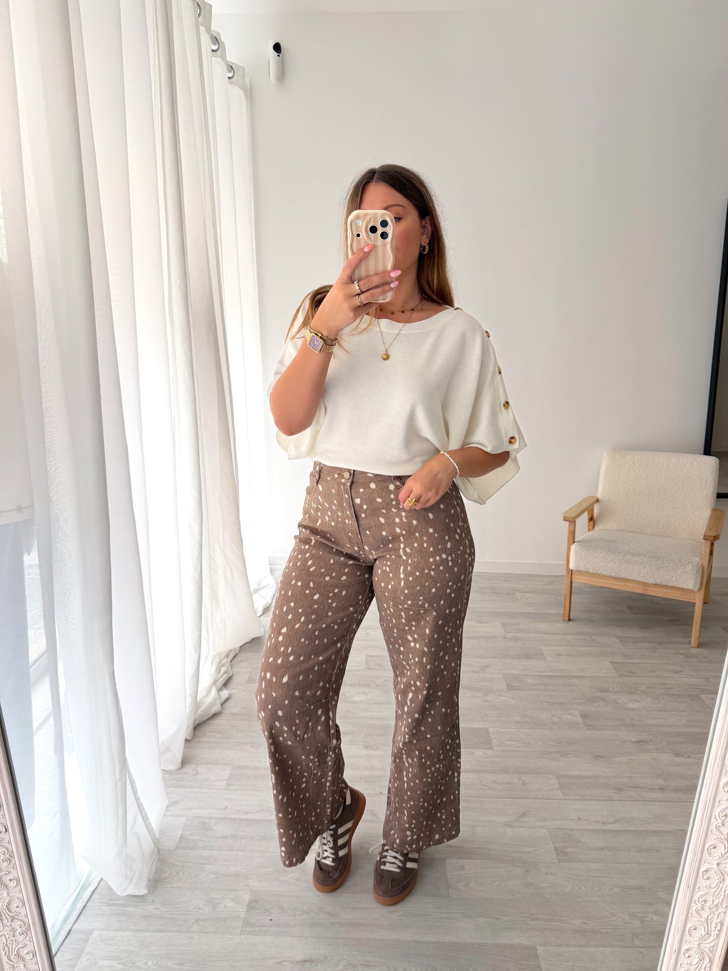 Pantalon imprimé marron BAMBI