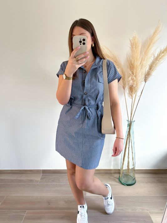 Robe rayée bleu marine MOLLY