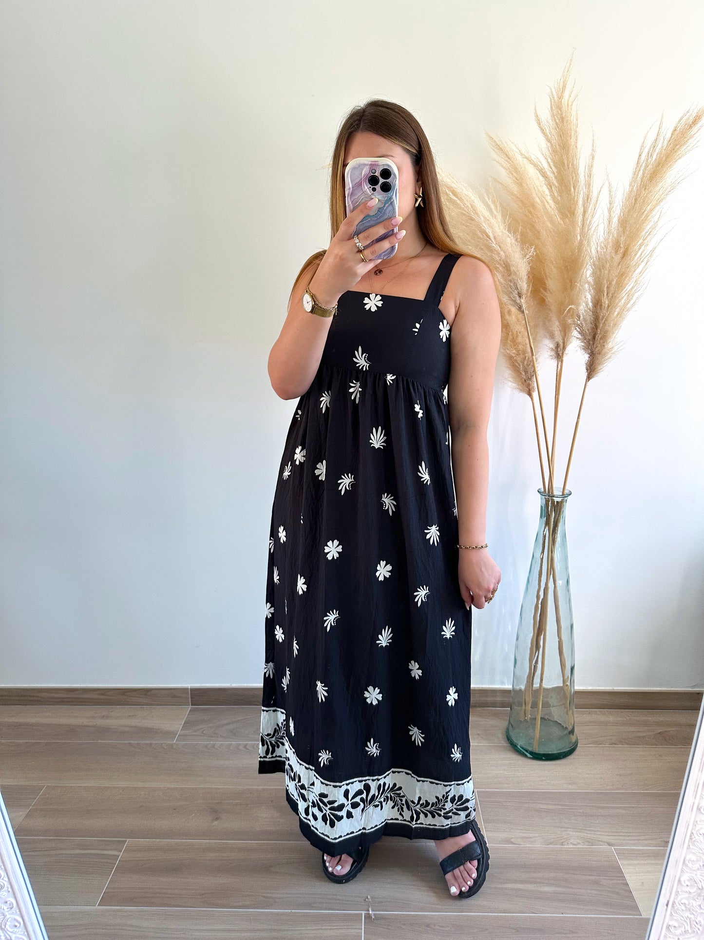 Robe noire imprimée AMARA