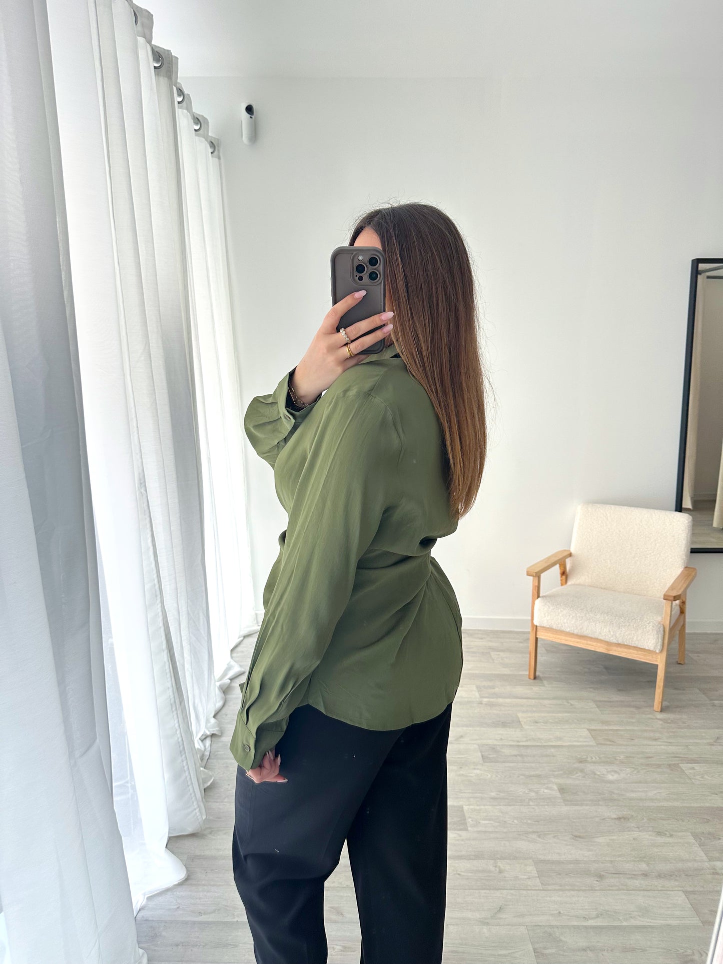 Chemise kaki nouée ALESSIA