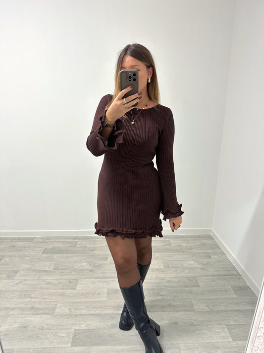 Robe maille marron FAUSTINE