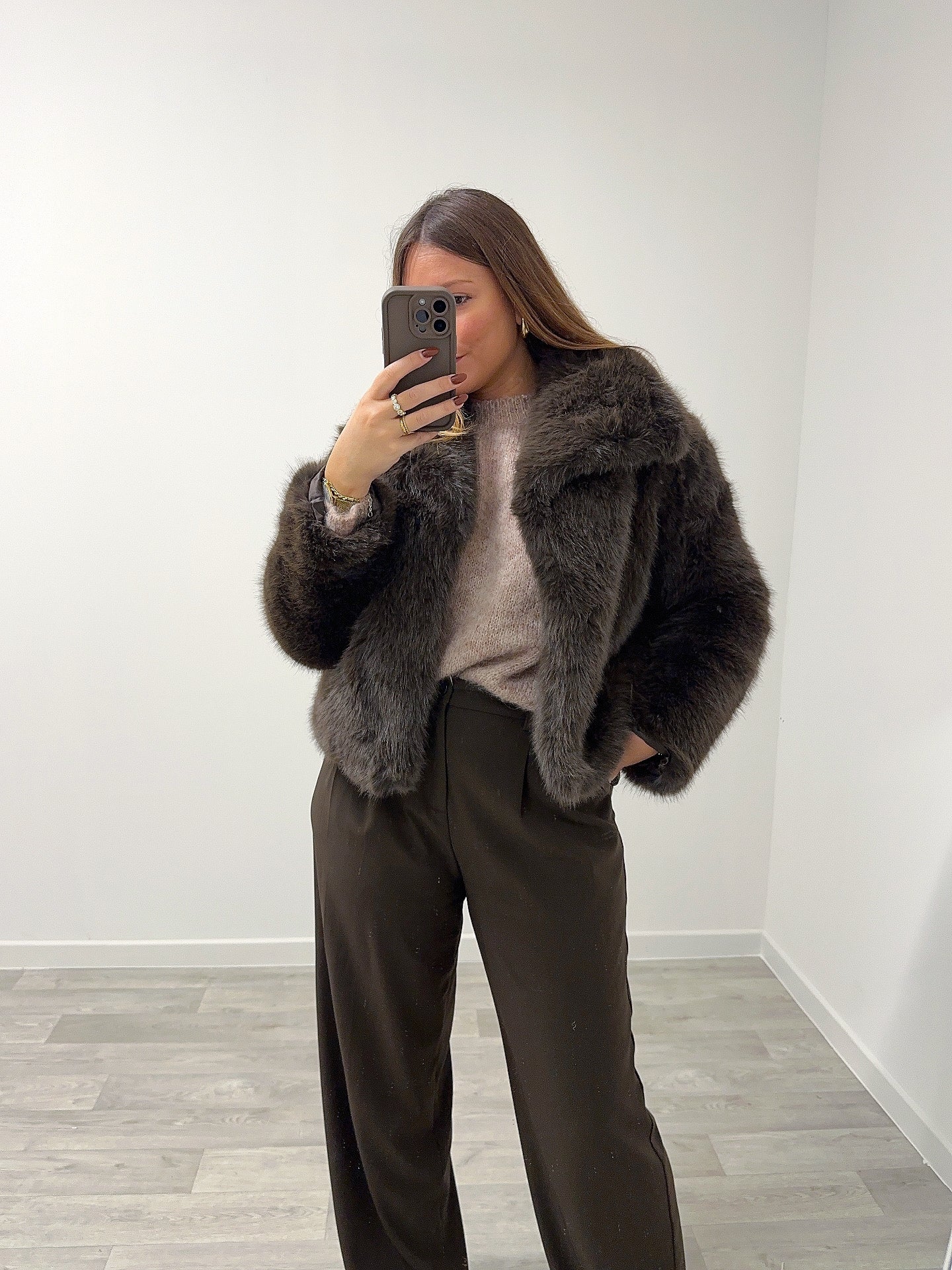 Veste fourrure marron ORA