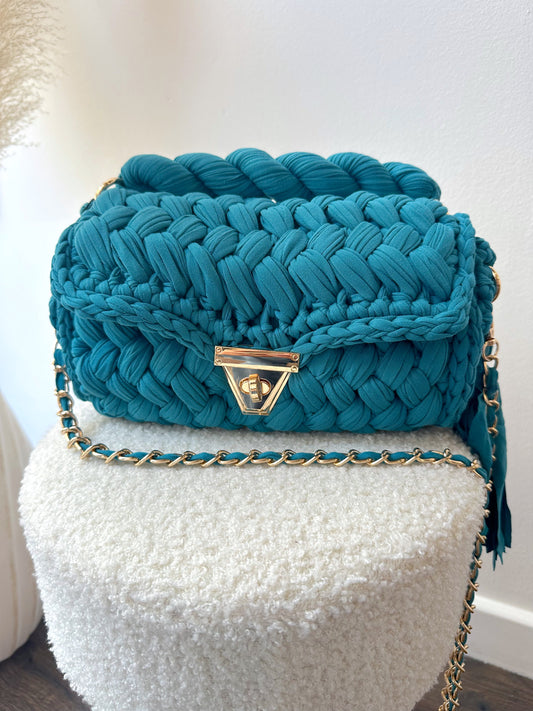 Sac tressé bleu CALVI