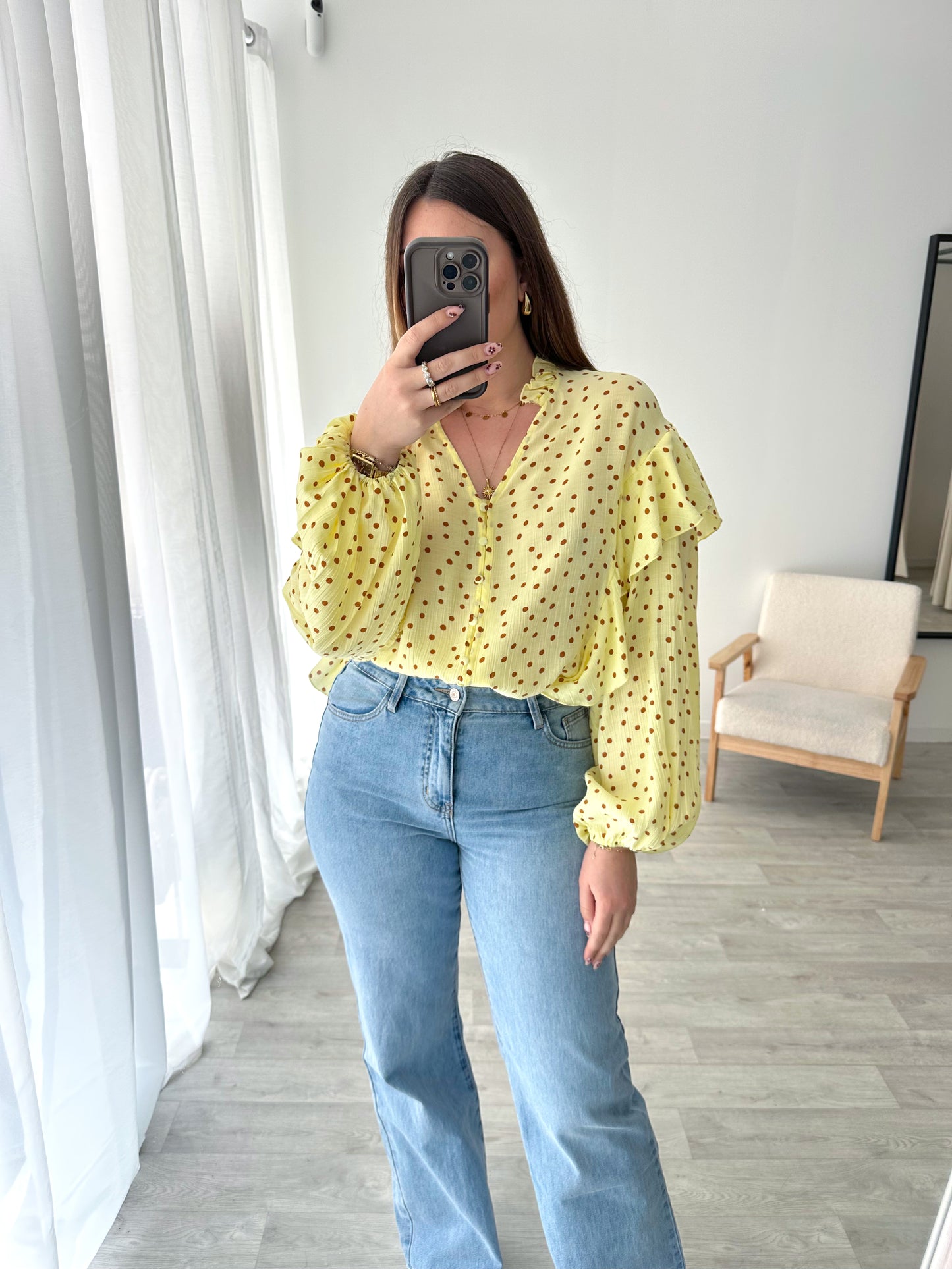 Blouse jaune à pois MAREVE