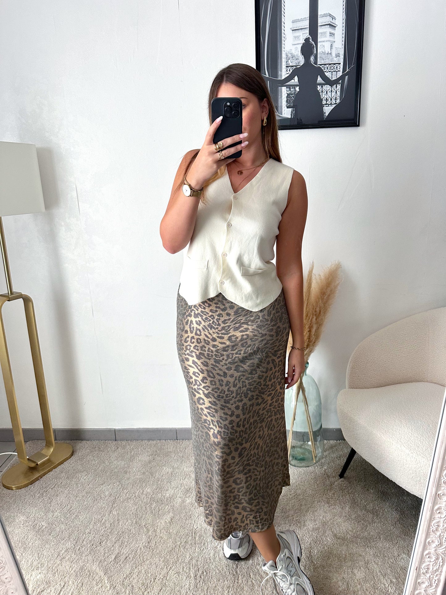 Top gilet beige LEONIE