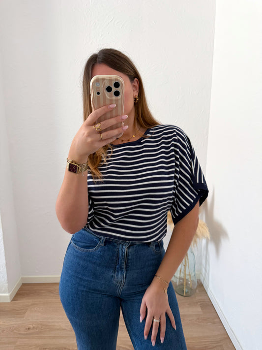 Top rayé bleu MANON