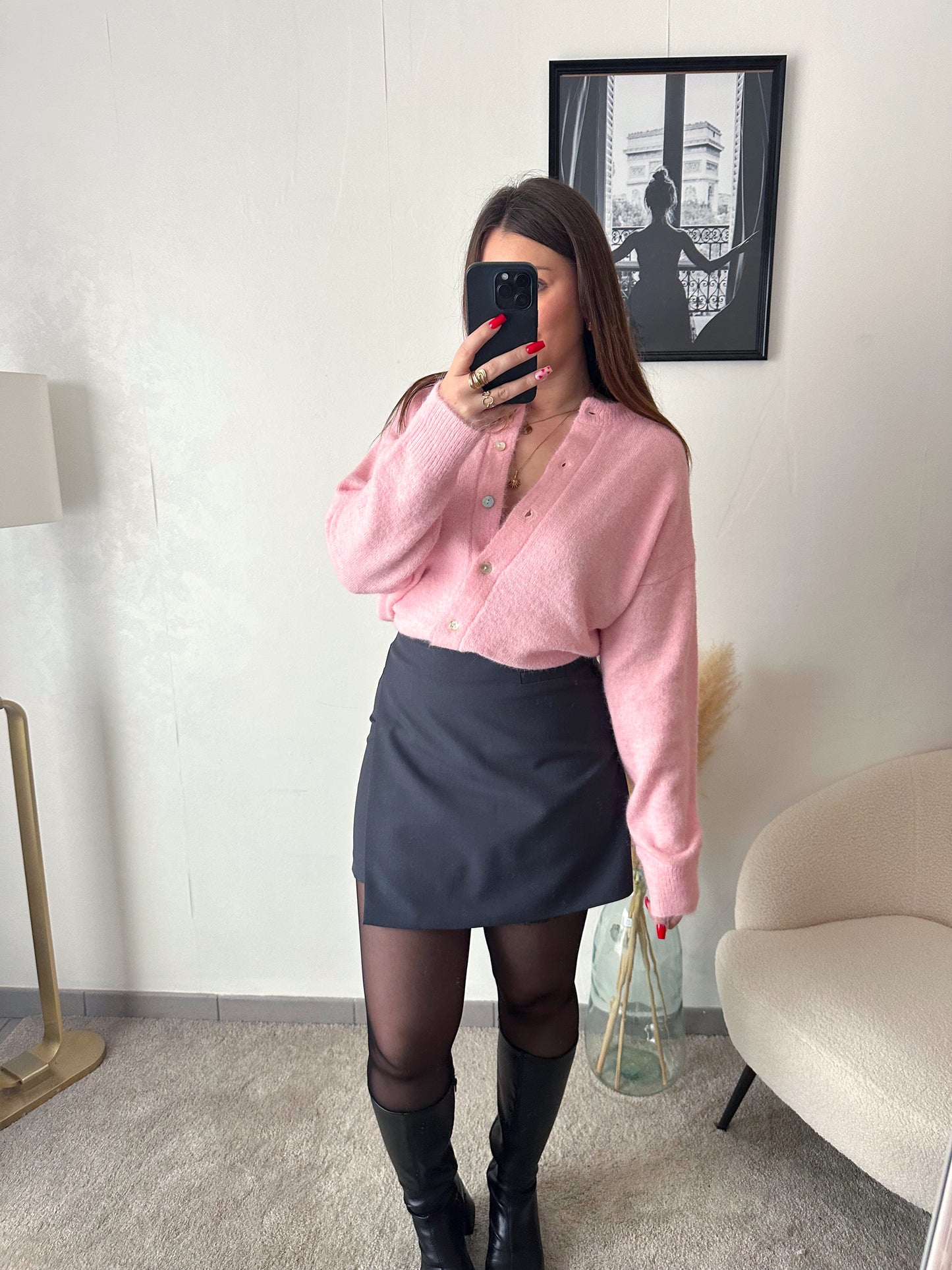 Jupe short grise VICTORIA