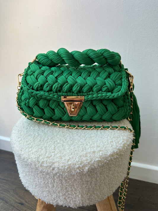 Sac tressé vert CALVI
