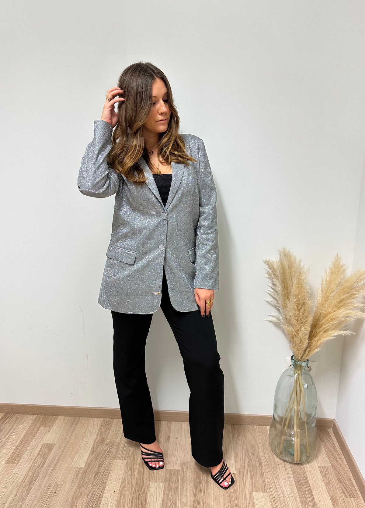 Blazer pailleté argenté ASTREE
