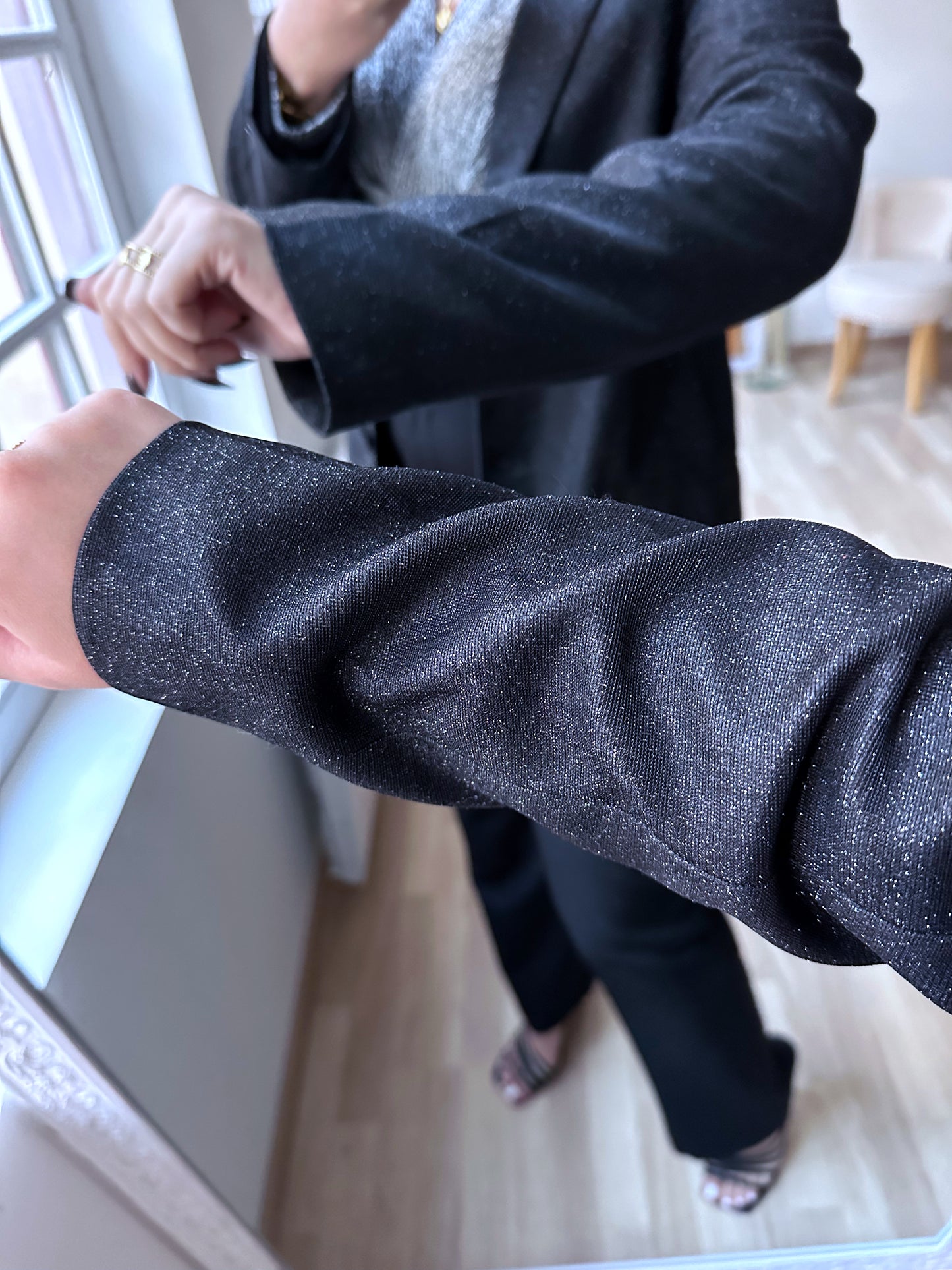 ASTREE black sequined blazer