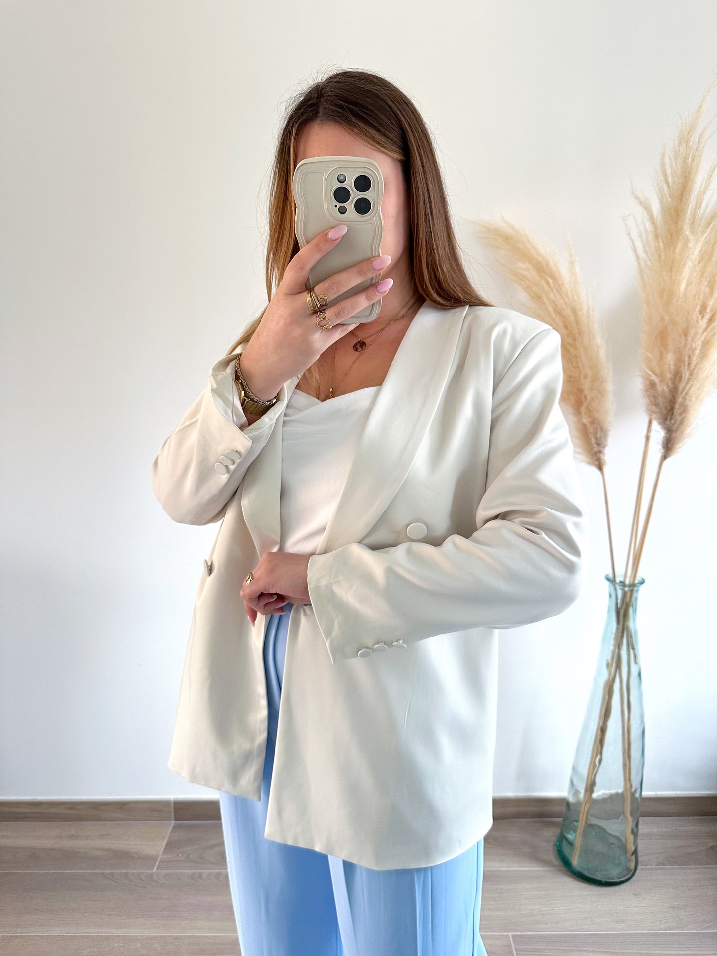 Blazer beige satiné LOVA