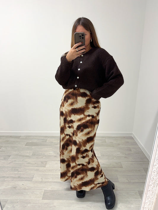 Jupe imprimé marron MYRIAM