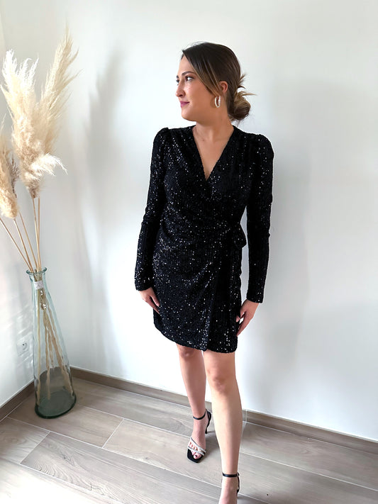 Robe noire pailletée ALMA