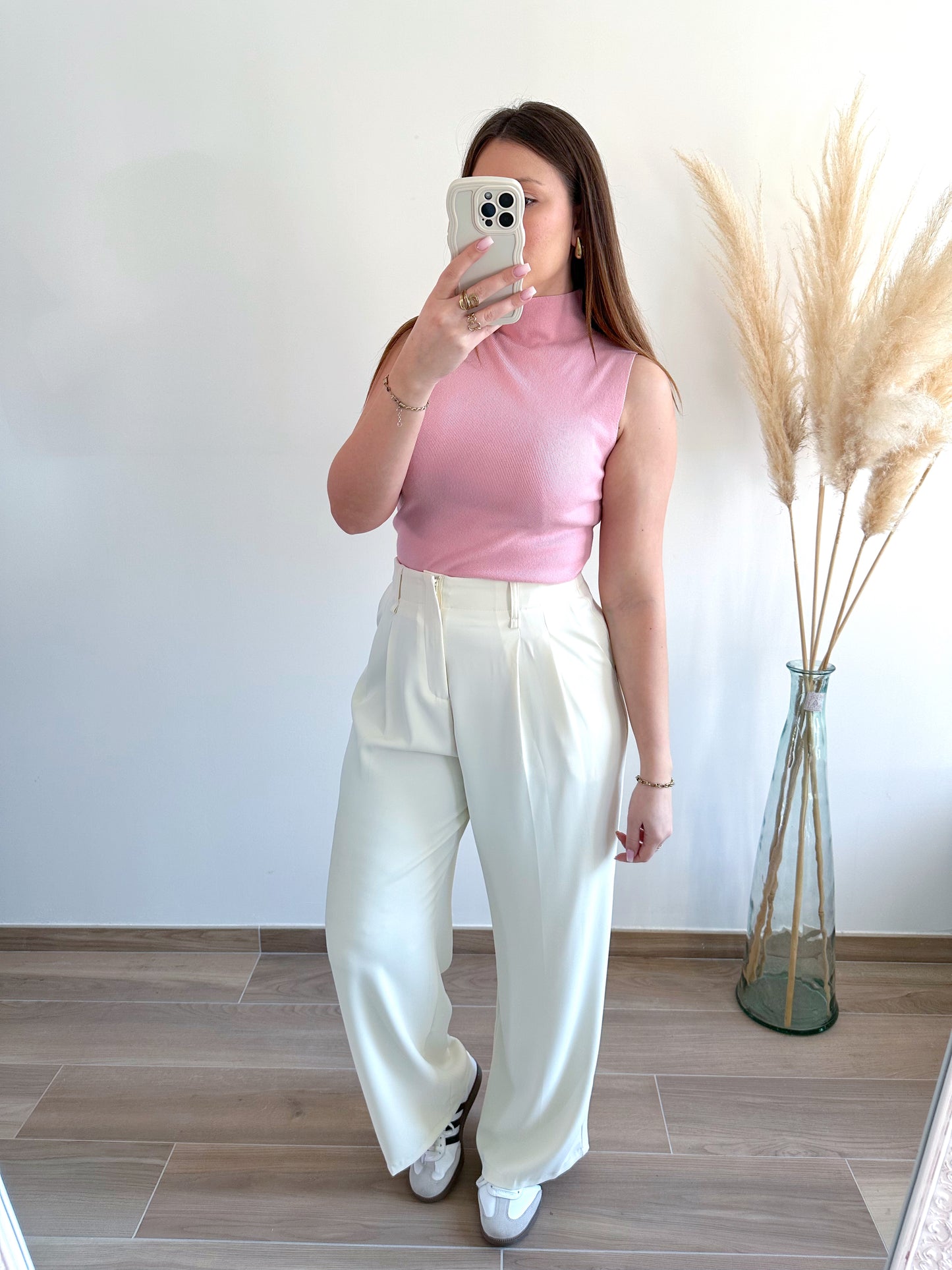 Top maille rose CYRIELLE