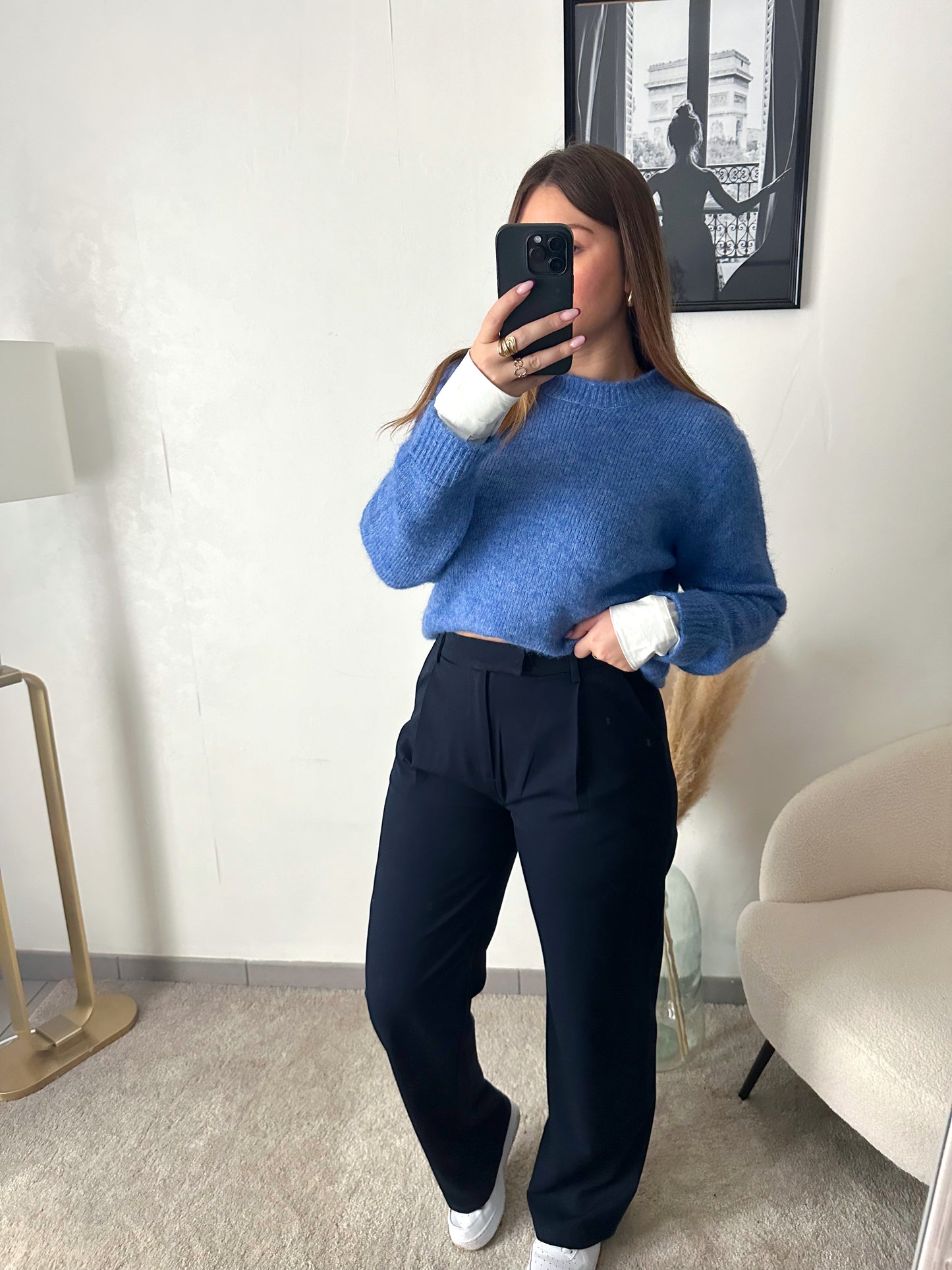 Pantalon bleu marine ALEXANE