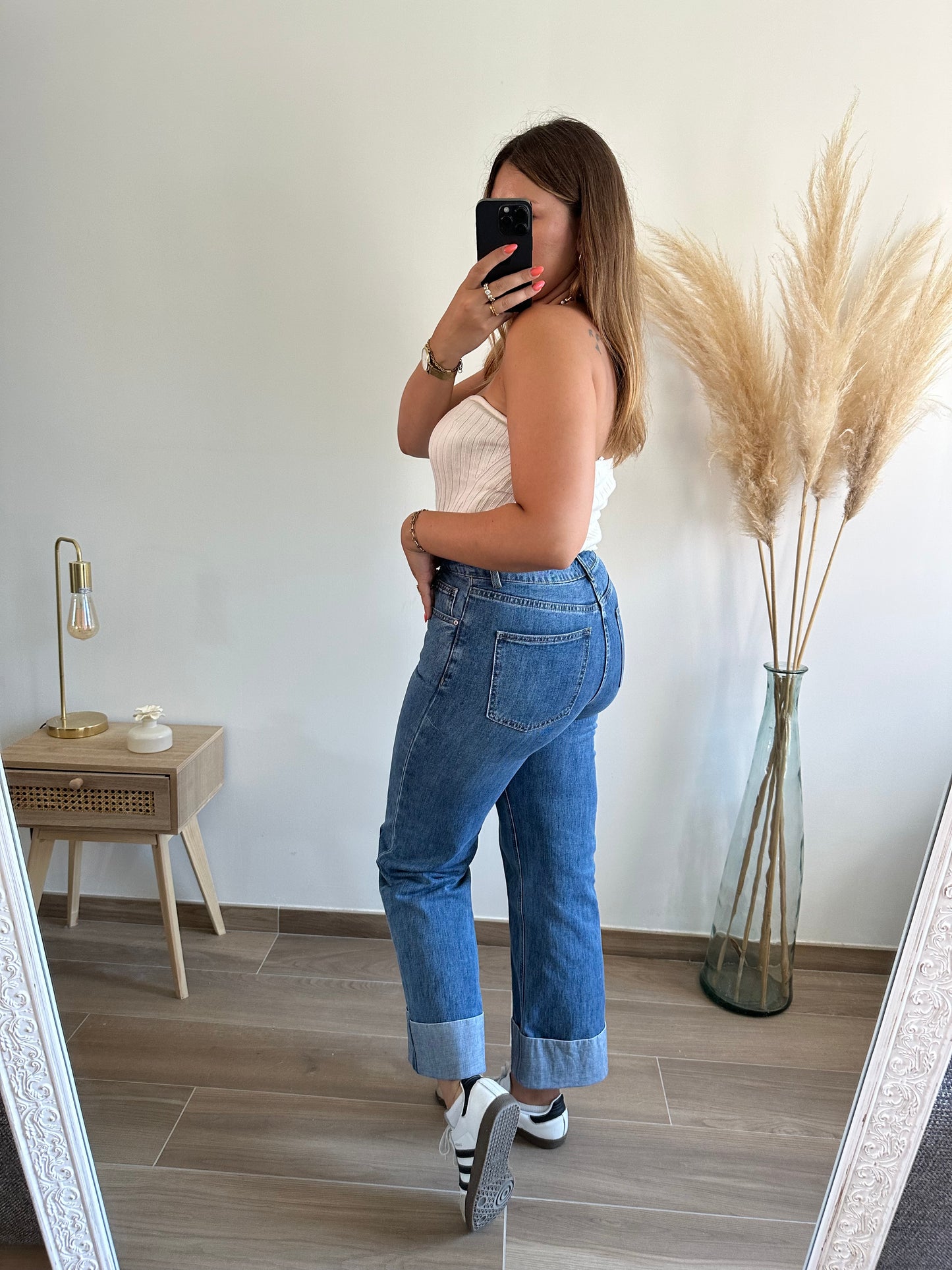Jean revers bleu denim LOANA