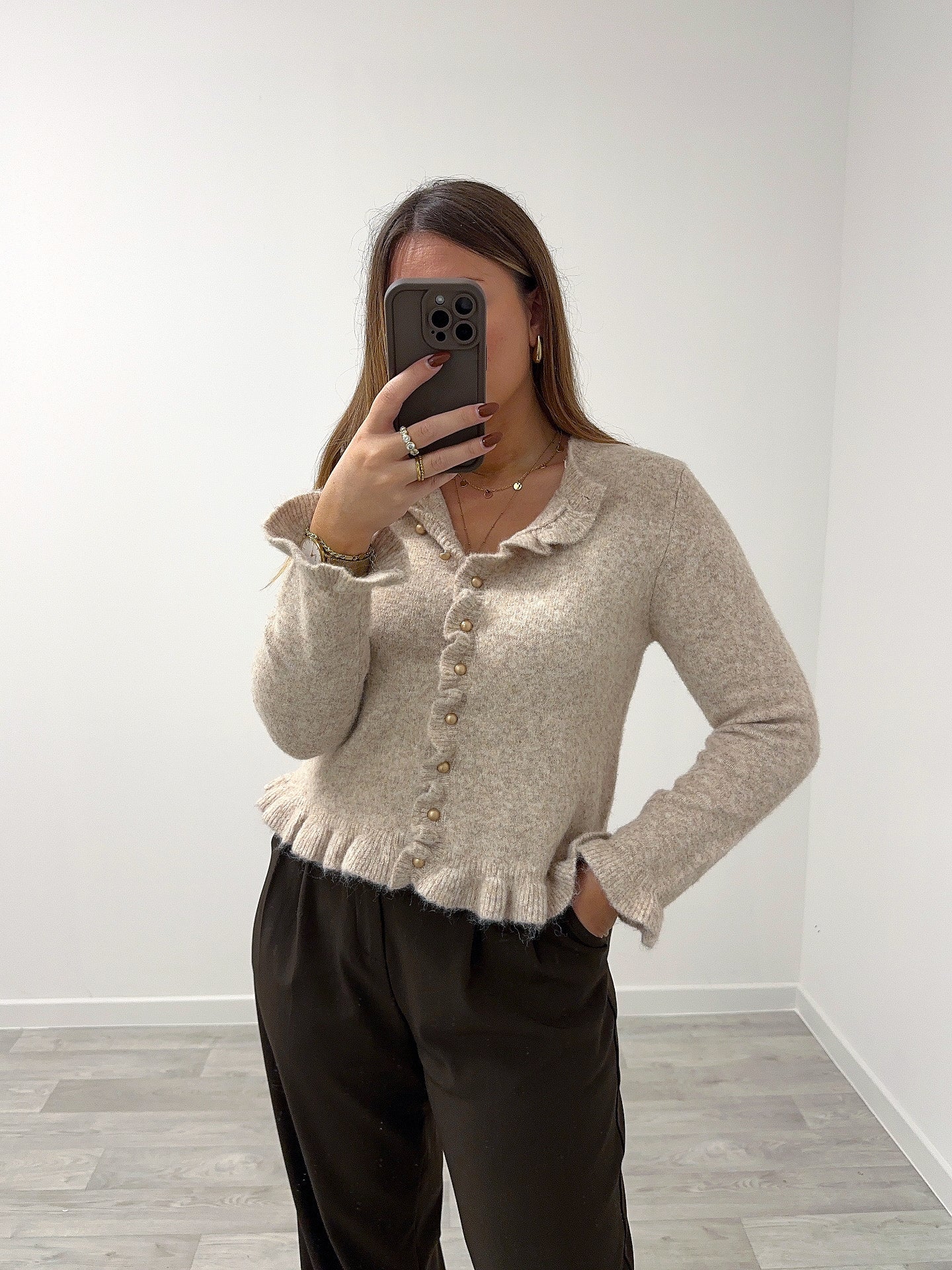 Pull taupe CONSTANCE