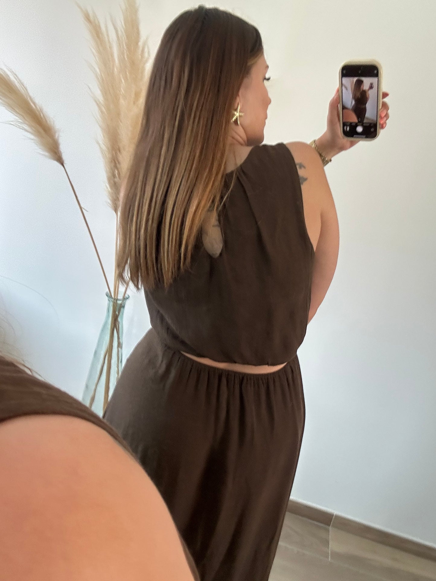Robe longue chocolat HORTENSE