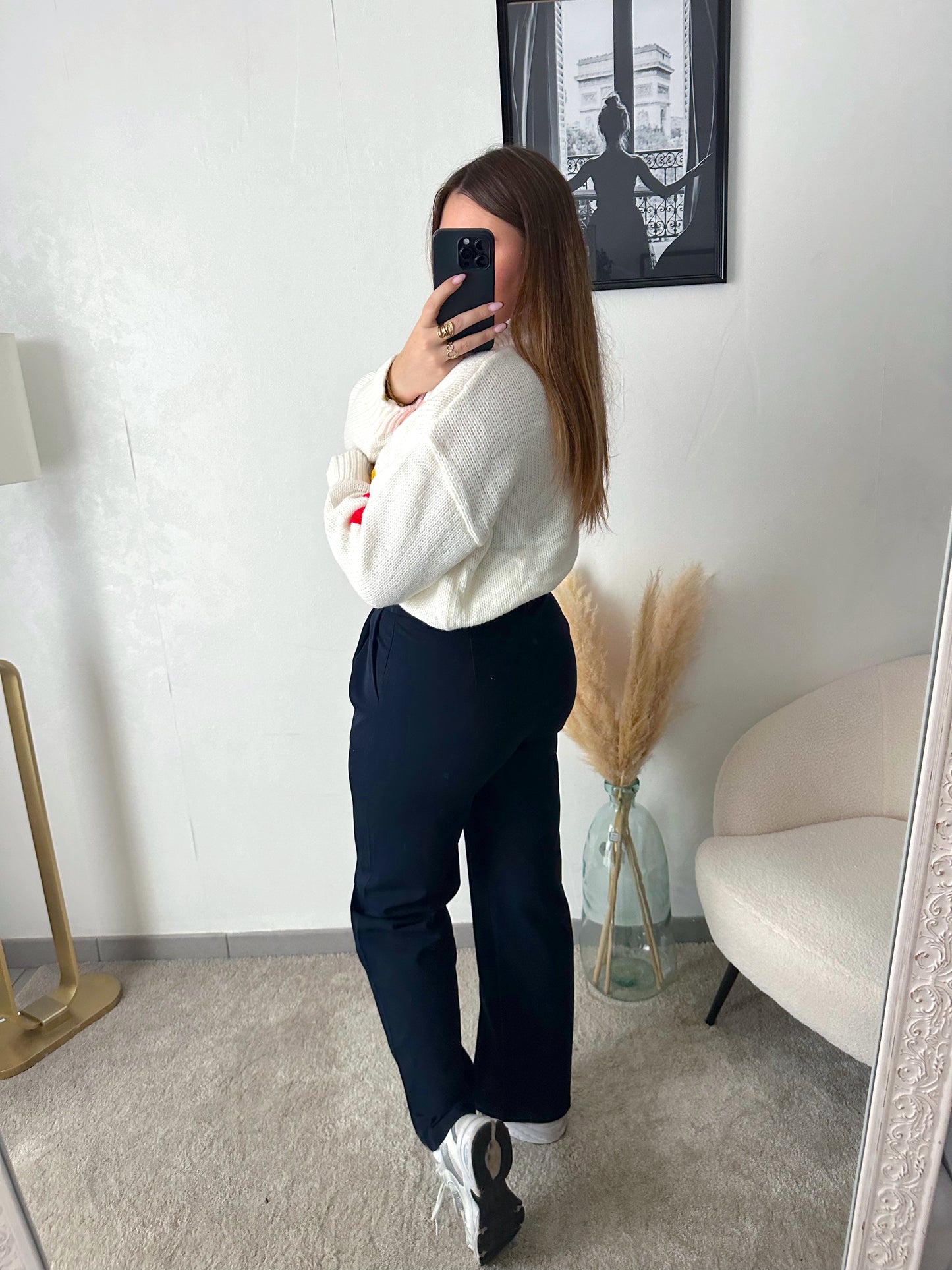 Pantalon bleu marine ALEXANE