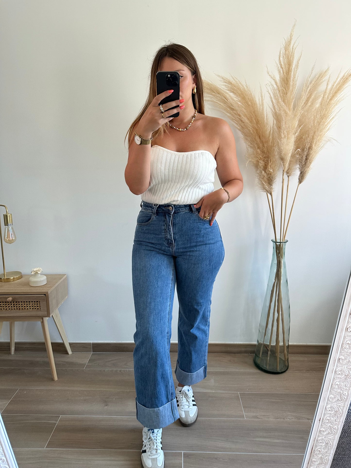 Jean revers bleu denim LOANA