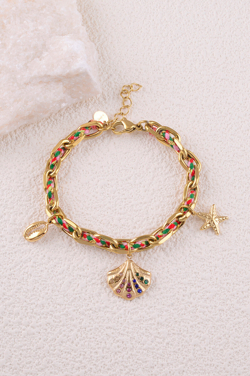 Bracelet cordon coquillages FALIA