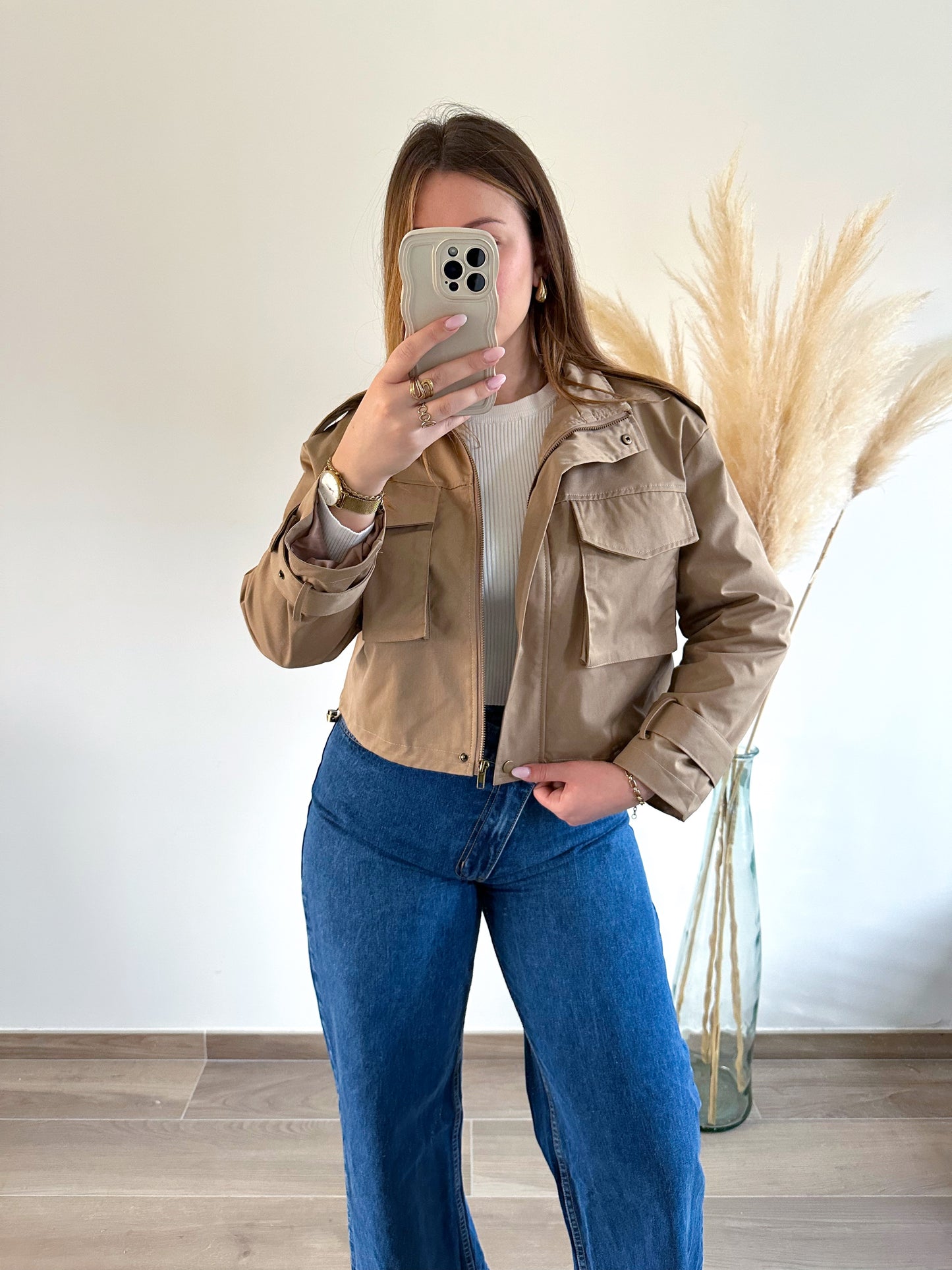 Veste courte camel LAURA