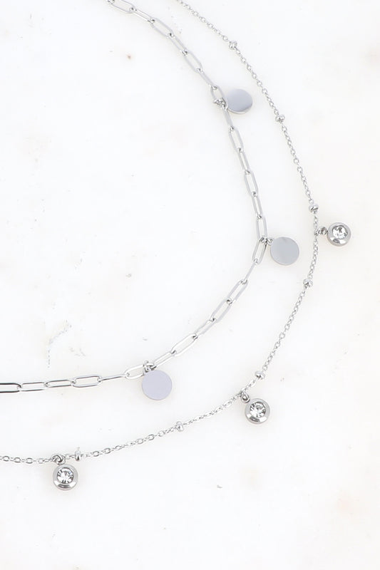 Collier multirang argent GEMMA