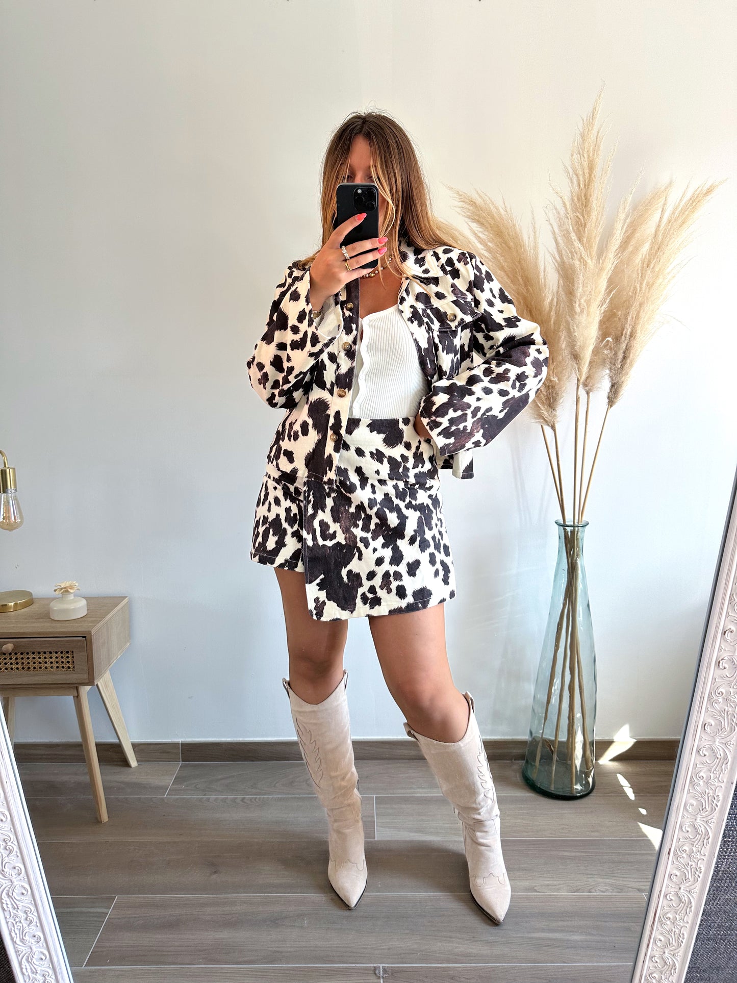 Jupe short imprimé COW