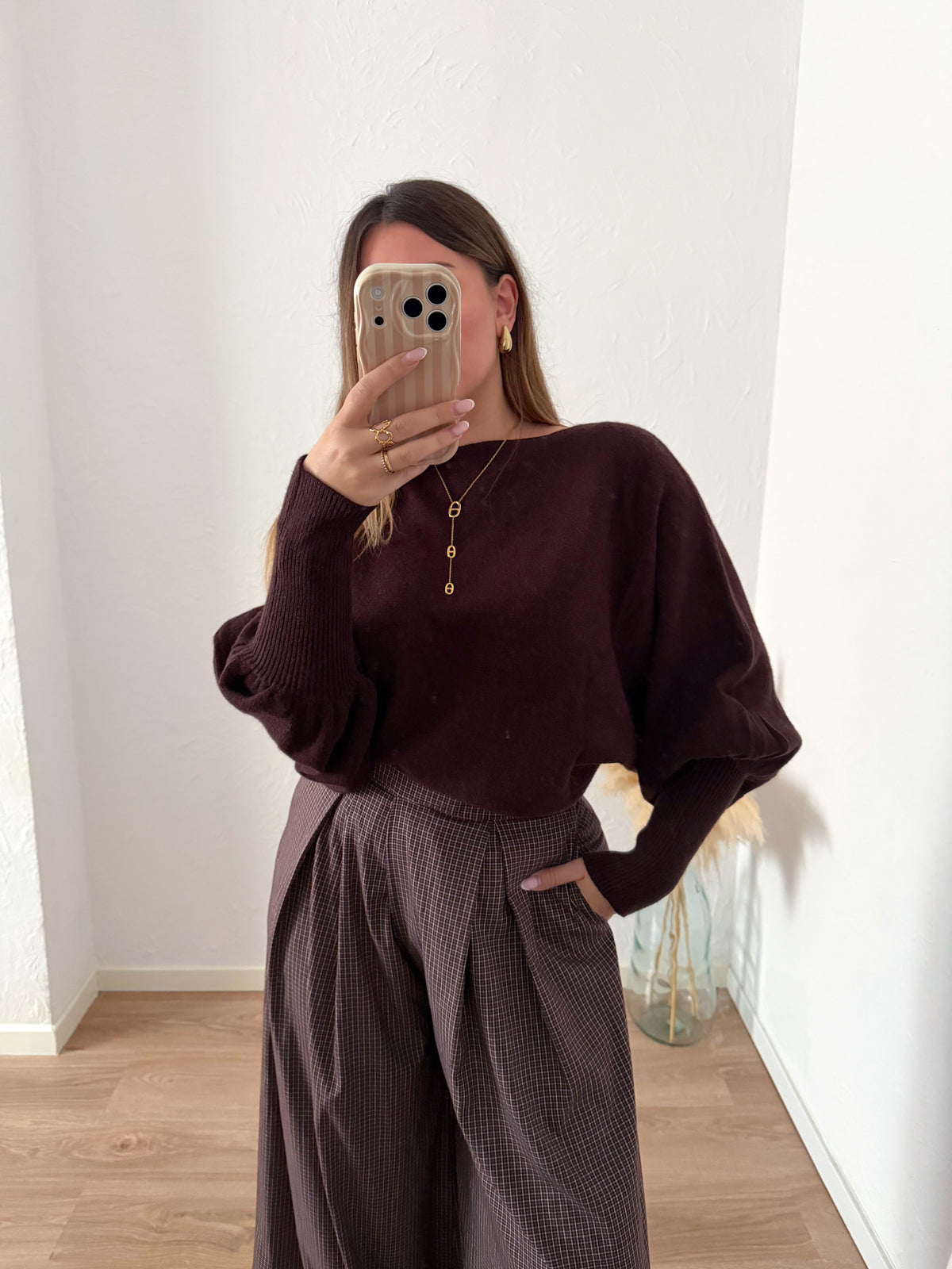 Pull marron THEODORA