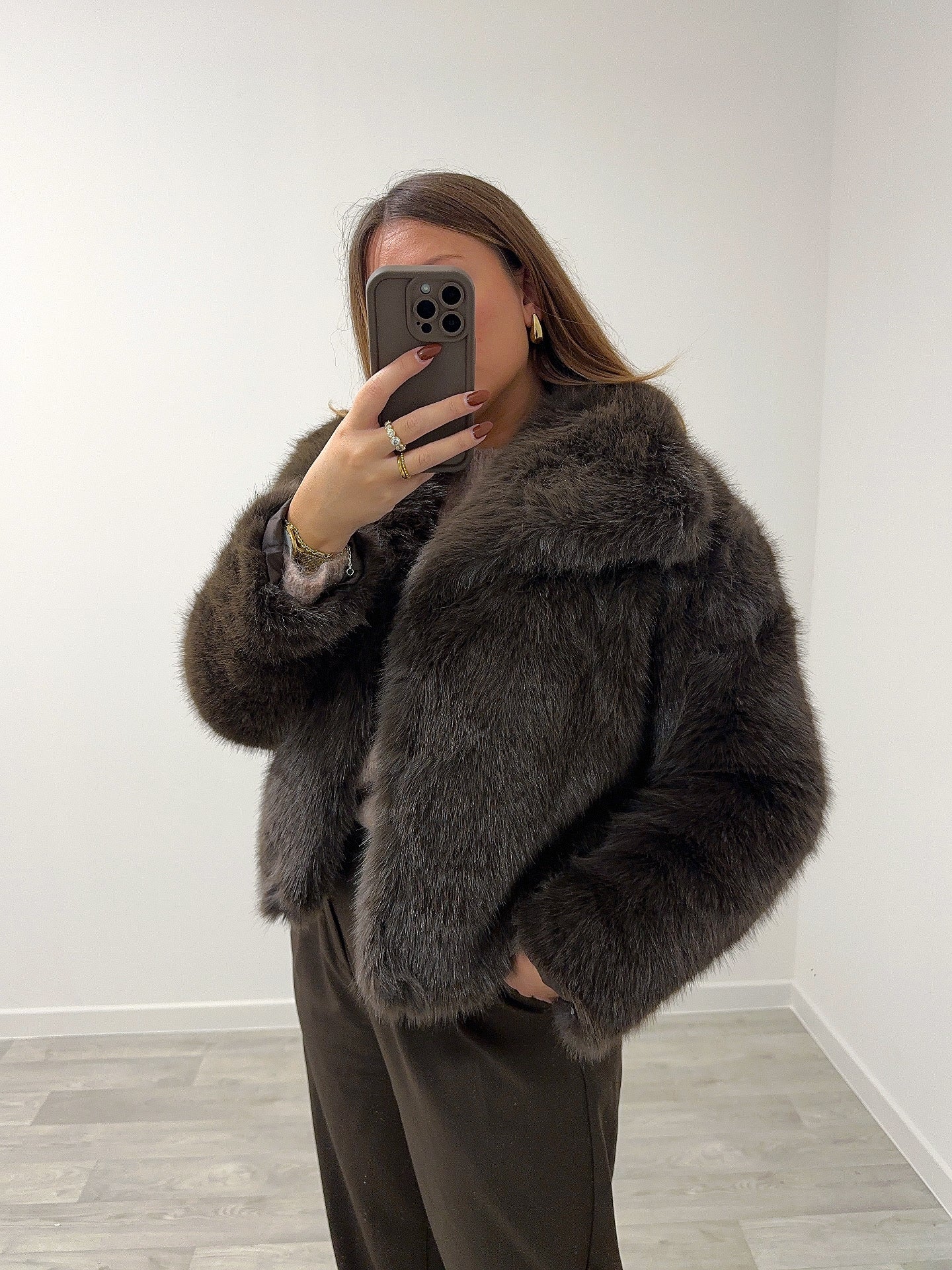 Veste fourrure marron ORA