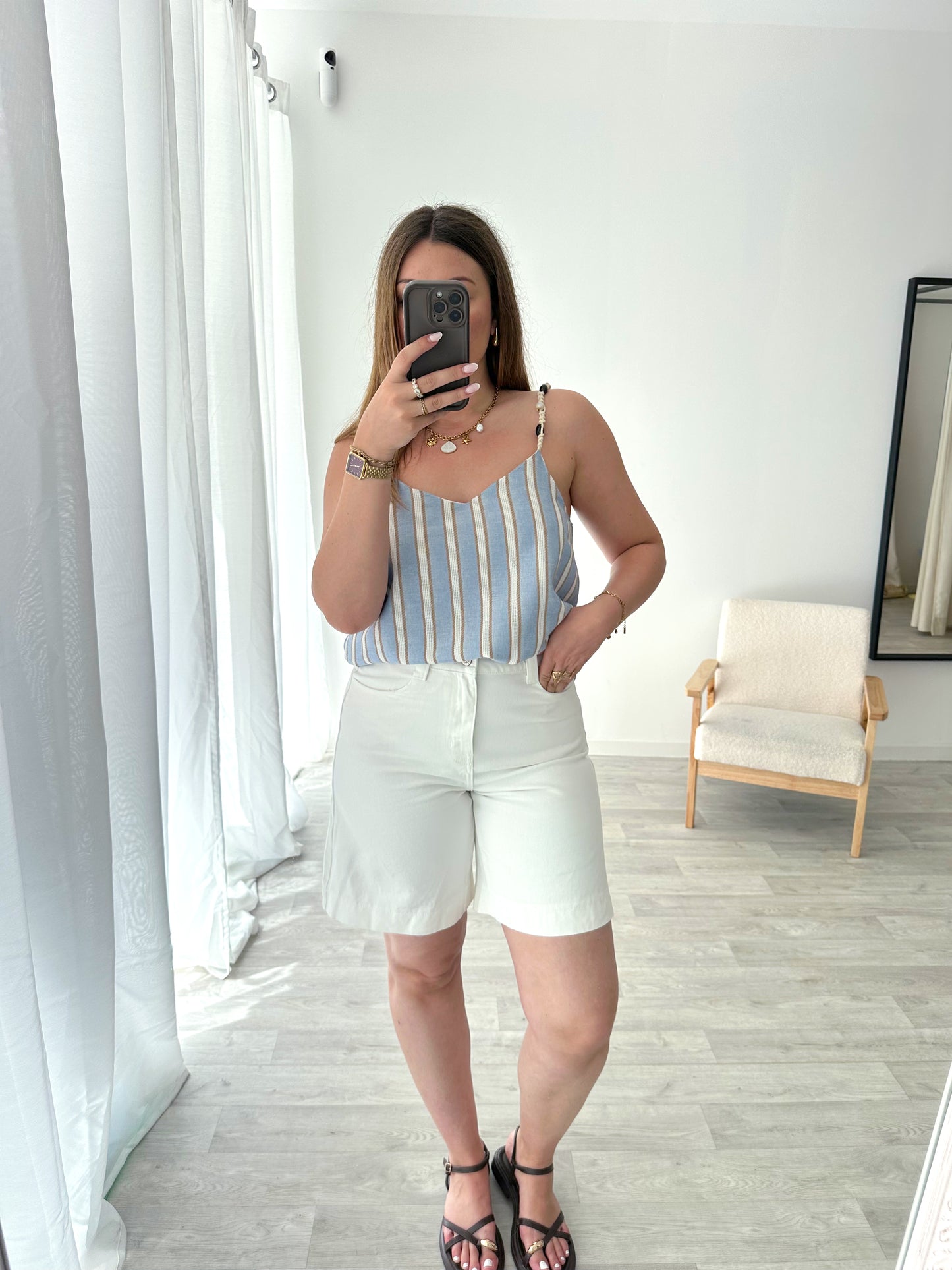 Top rayé bleu FANNY