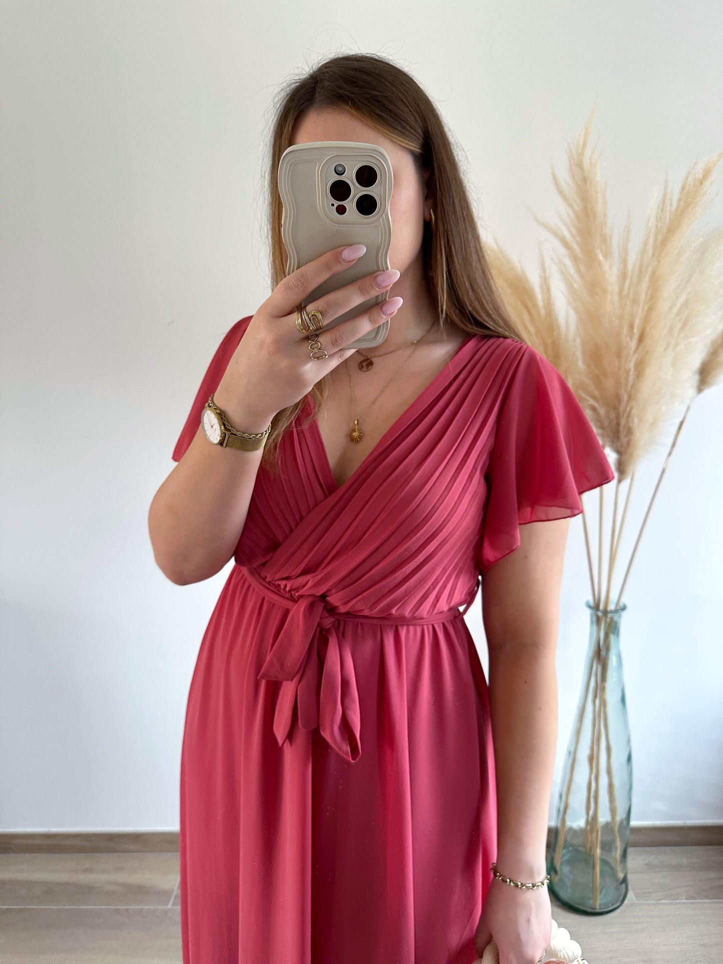 Robe longue vieux rose ESMEE