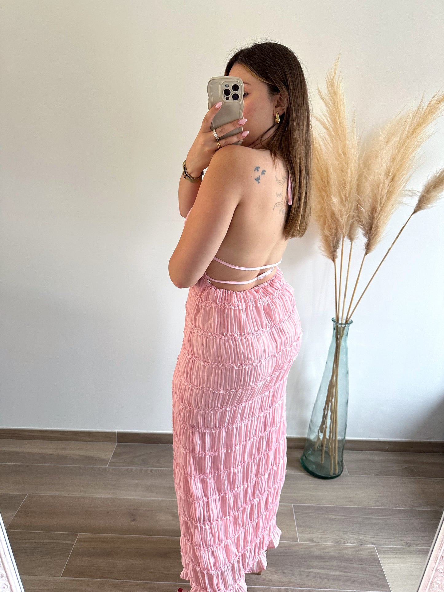 Robe longue rose CLEA