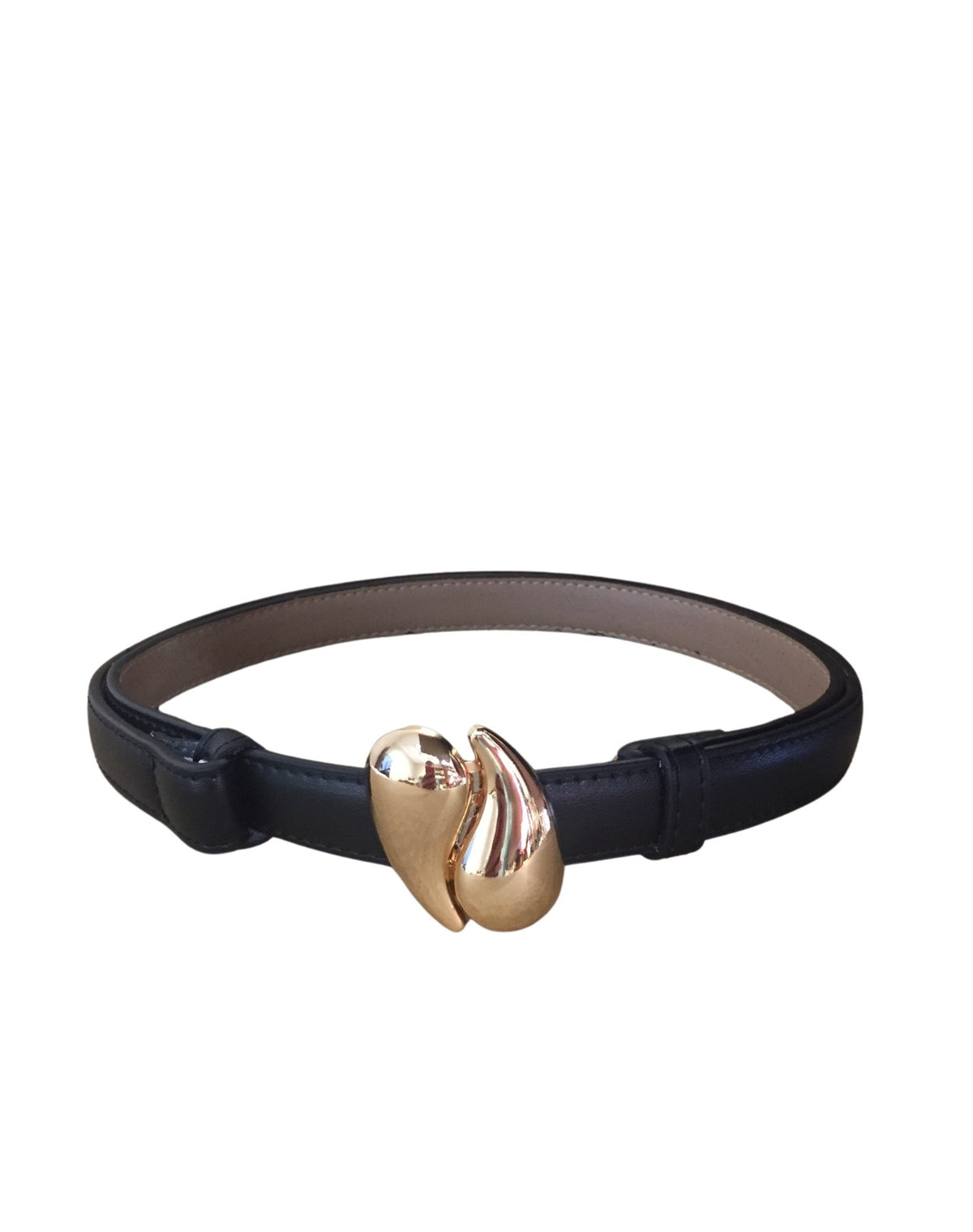 Ceinture en cuir noire GOUTTE
