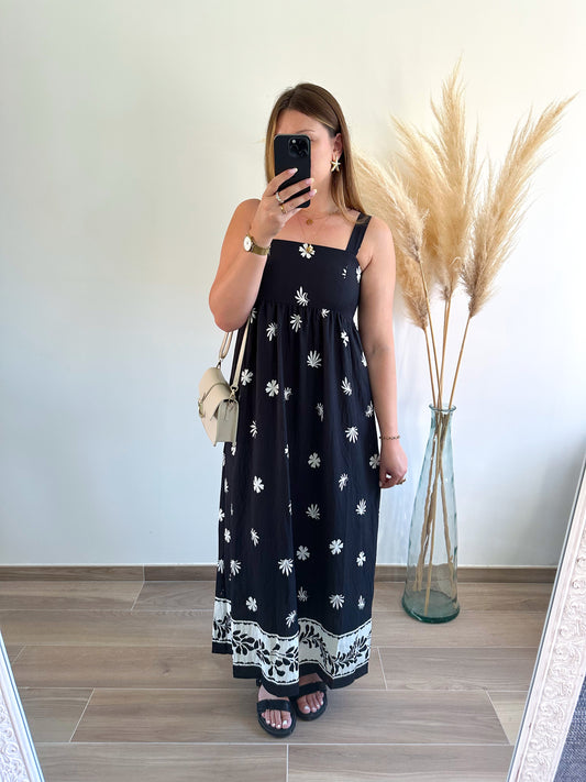 Robe noire imprimée AMARA