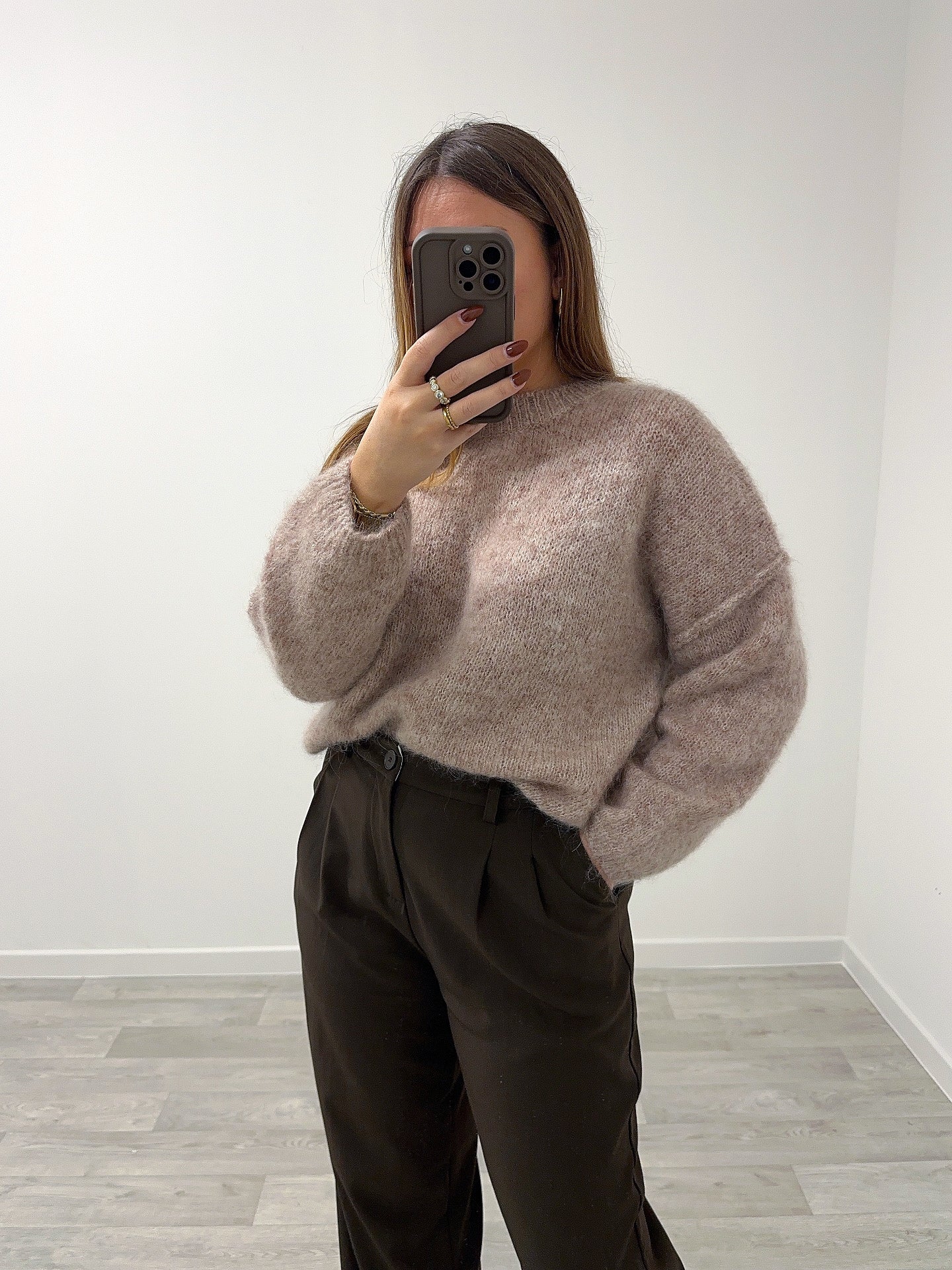 Pull taupe alpaga MABEL
