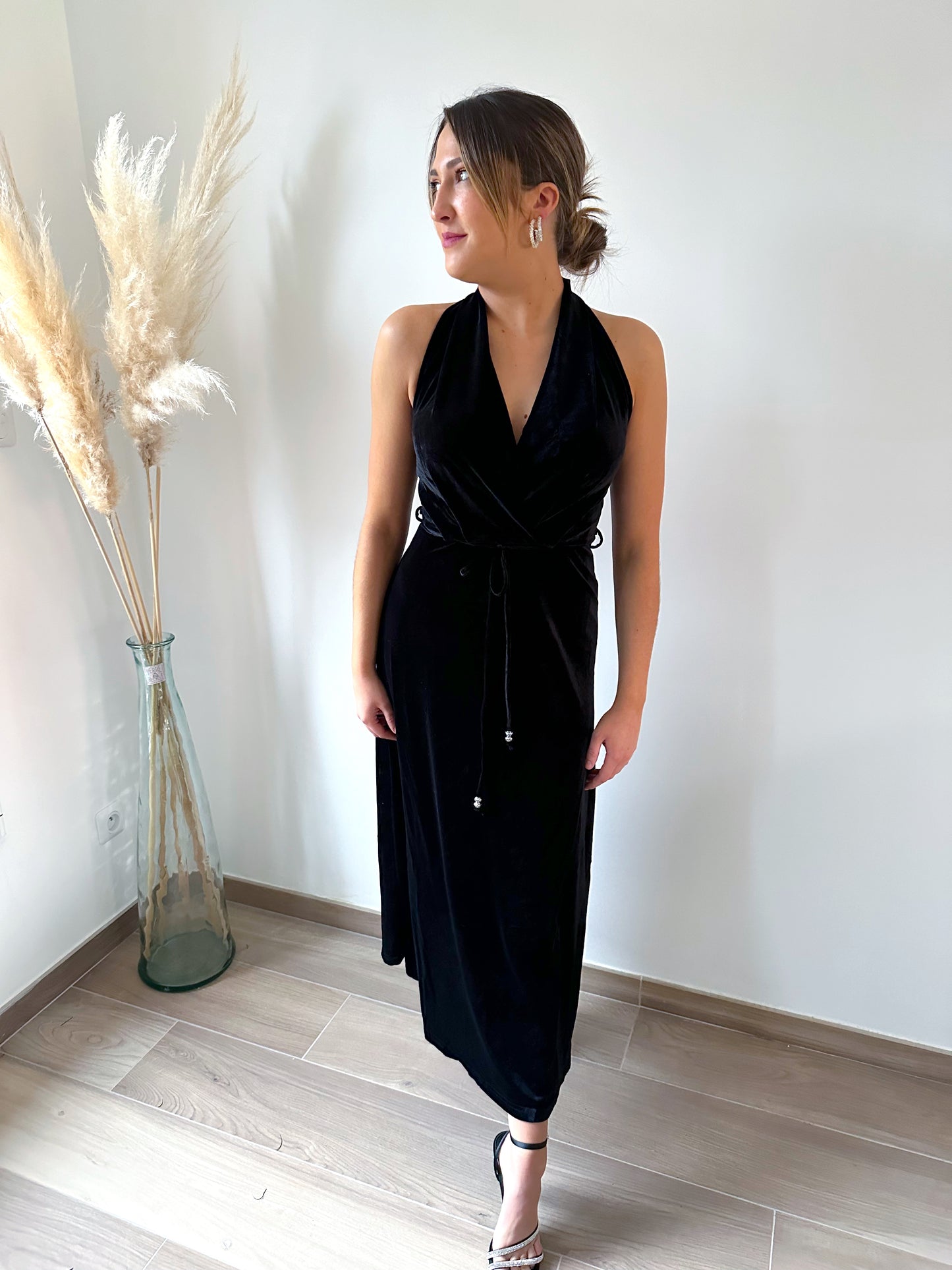 Robe longue en velours ELLA