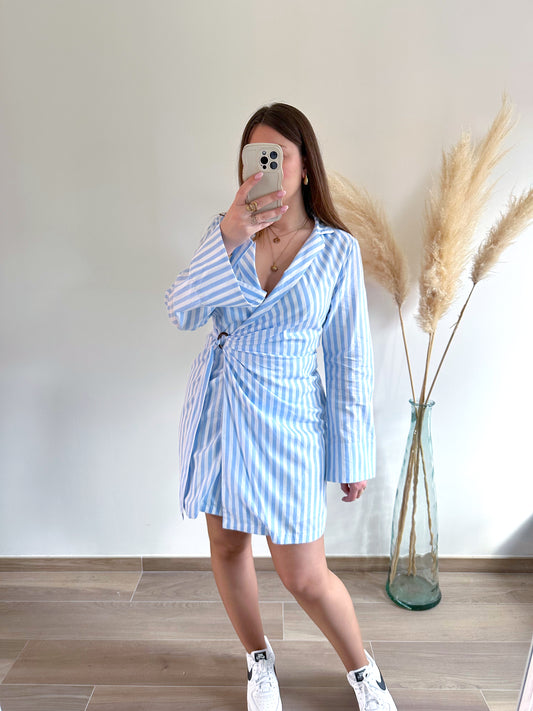 Robe rayé bleu ciel GARANCE
