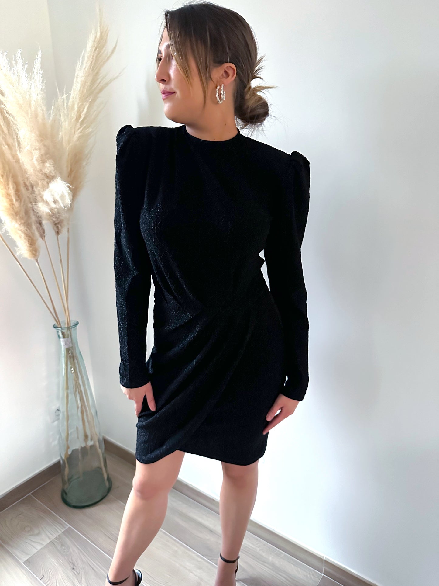 Robe noire liseré pailleté ATHEA