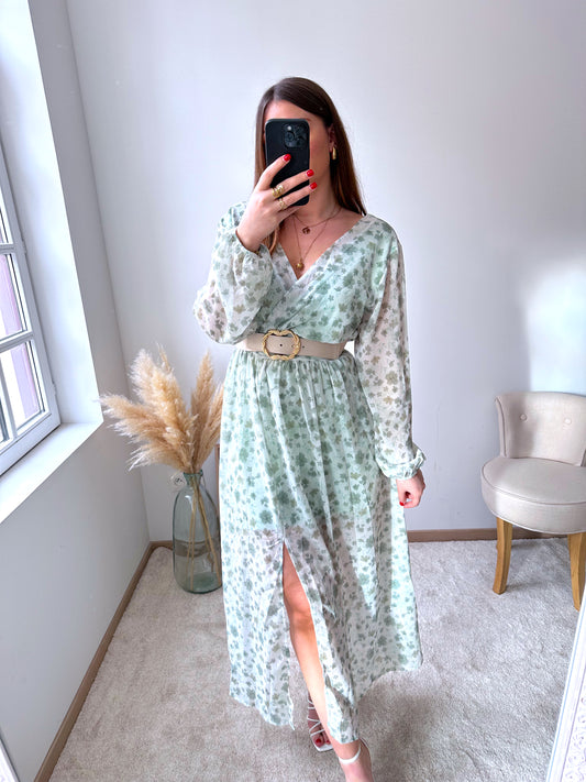 Robe fleurie verte VICKY