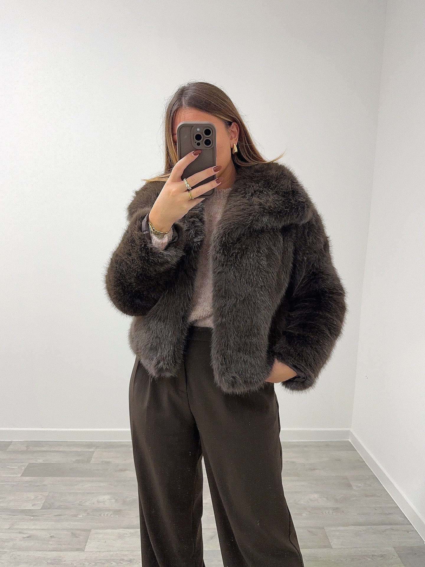 Veste fourrure marron ORA