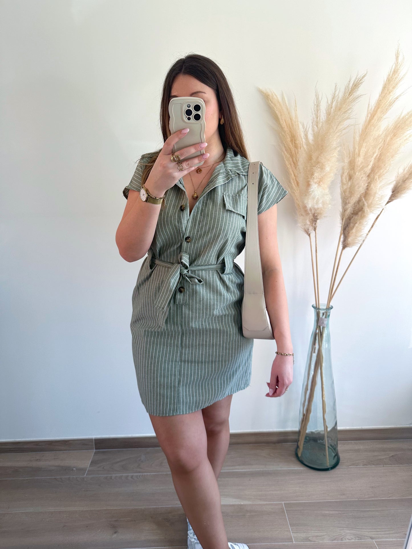 Robe rayée kaki MOLLY