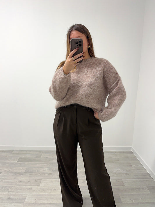 Pull taupe alpaga MABEL