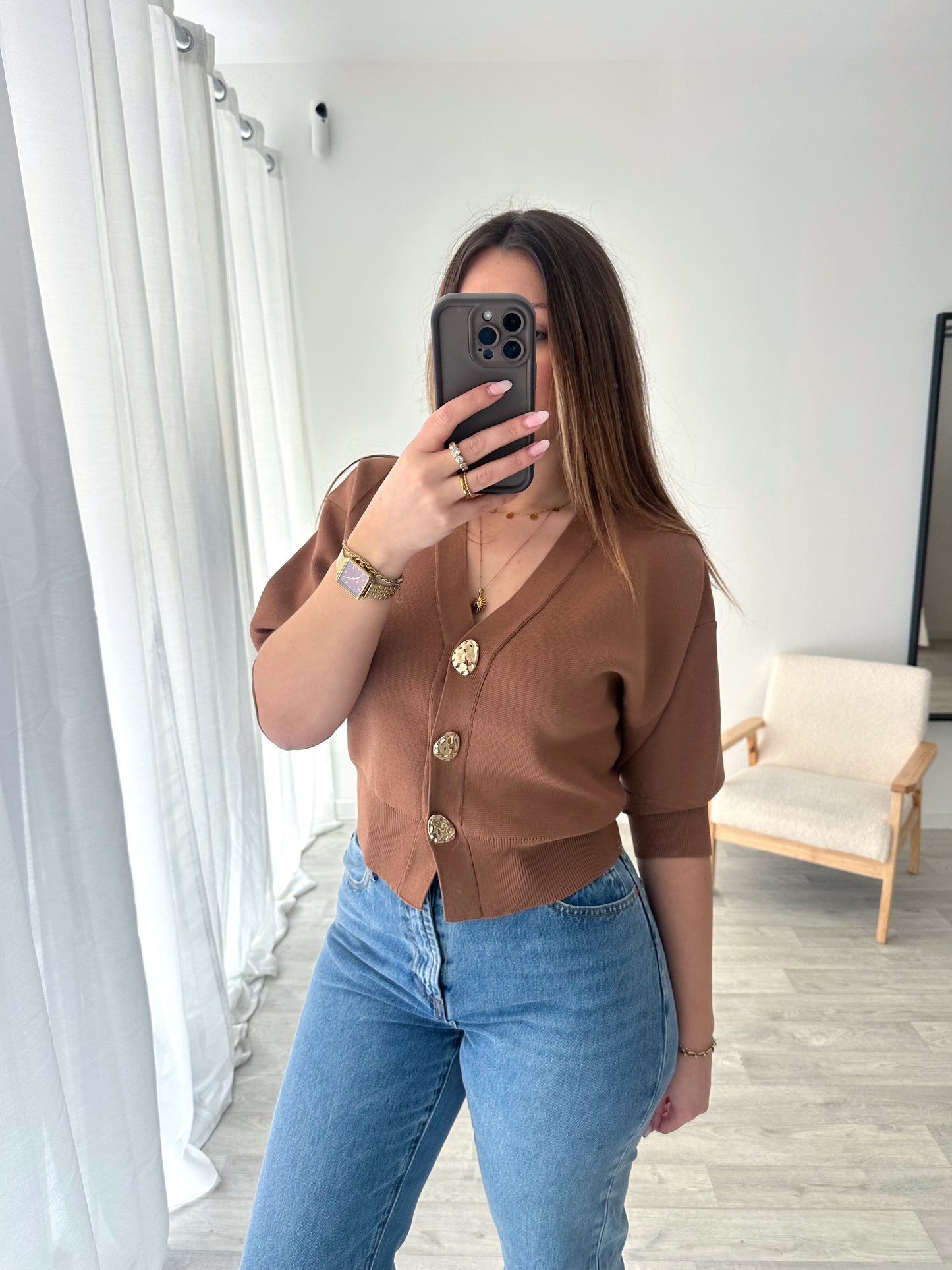 Cardigan marron JOSIE