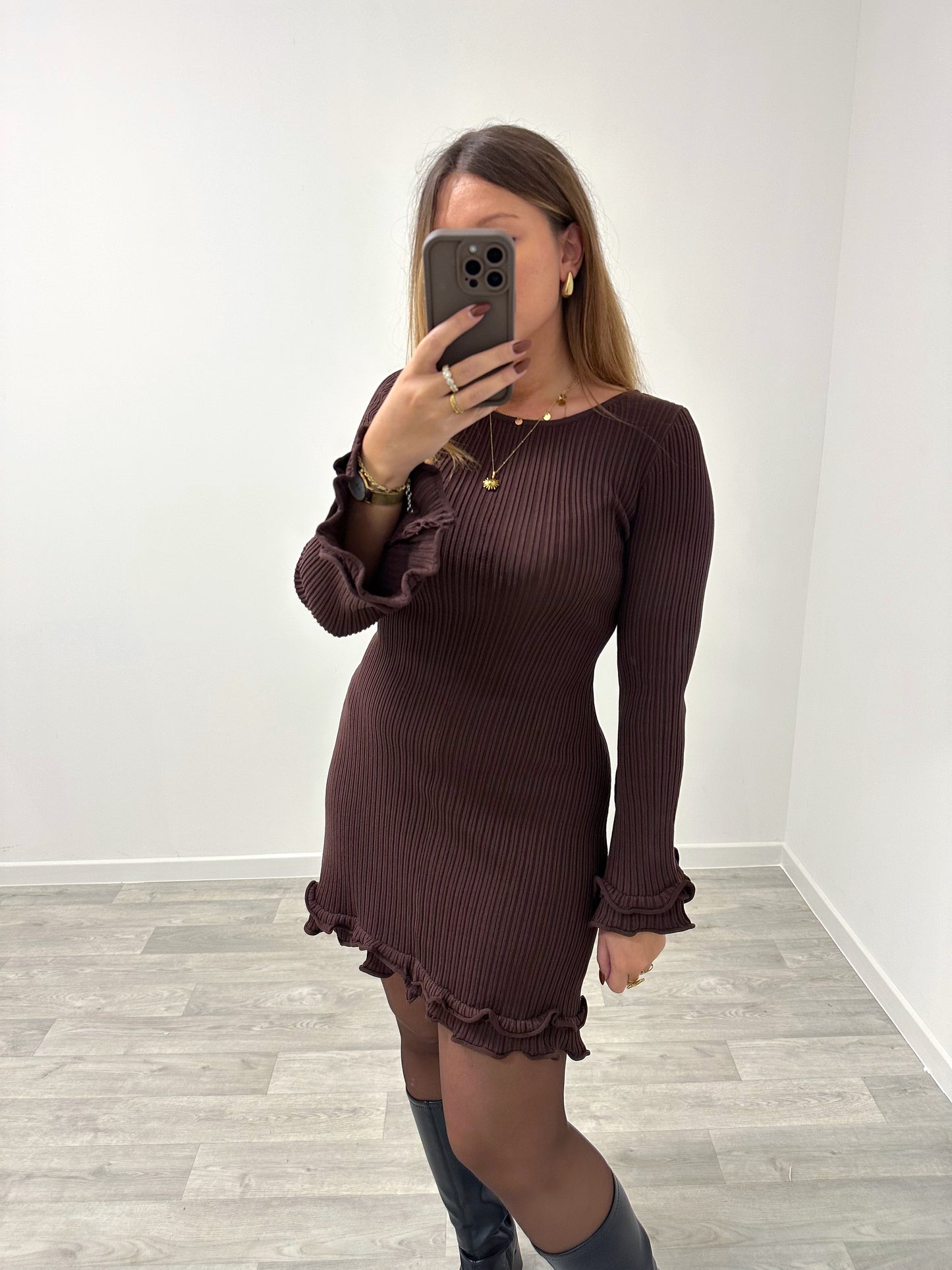 Robe maille marron FAUSTINE