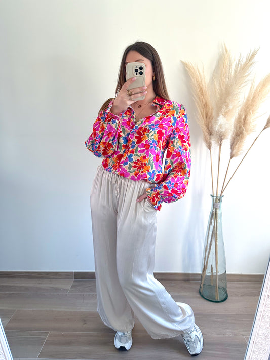 Pantalon large beige NIKITA