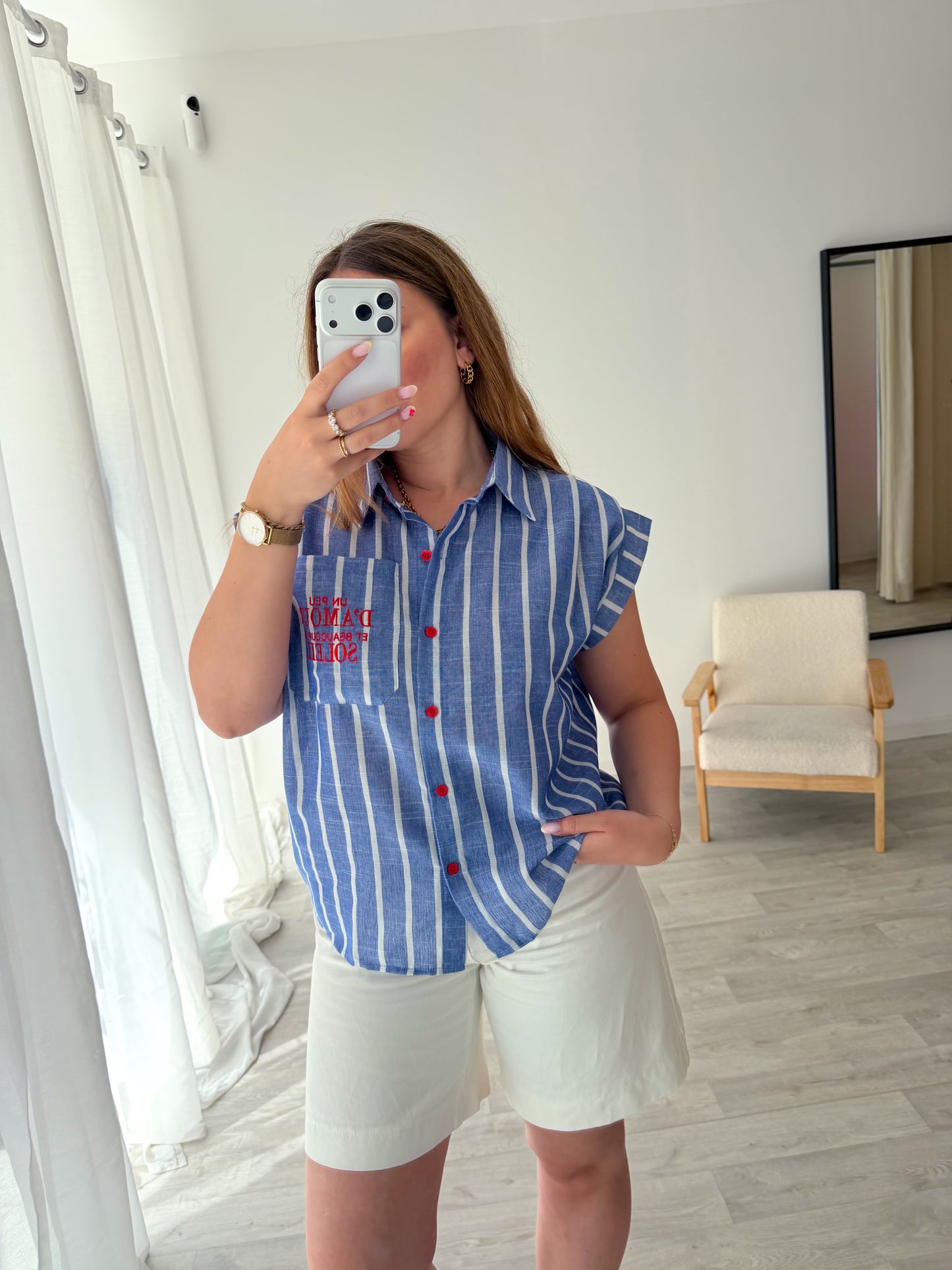 Chemisier rayé bleu CLAIRE