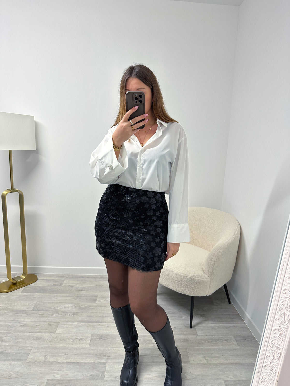 Jupe noire sequins SOLAR