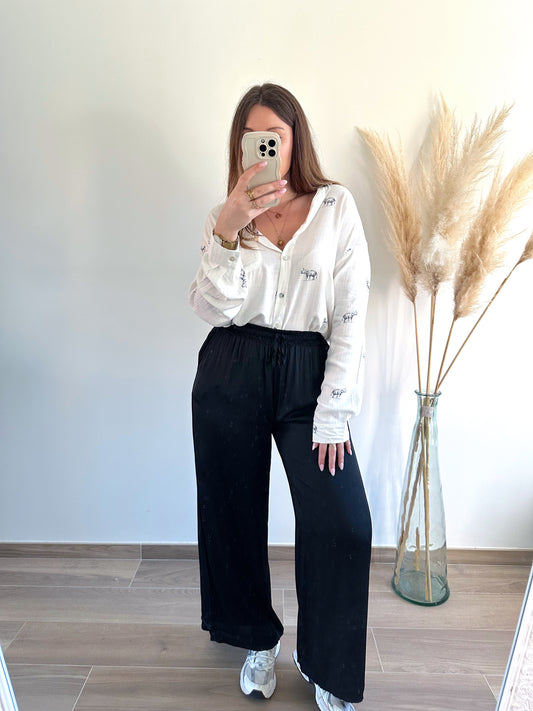 Pantalon large noir NIKITA